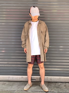 「C-PLUS HEAD WEAR（シープラスヘッドウェアー）のアイテム（帽子）」を使った、kantaさん（メンズ・165cm）の春コーディネート