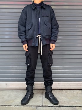 「B'2nd（ビーセカンド）のアイテム（カーゴパンツ）」を使った、kantaさん（メンズ・165cm）の秋コーディネート