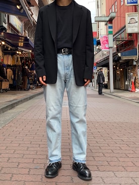 「YANUK（ヤヌーク）のアイテム（パンツ）」を使った、kantaさん（メンズ・165cm）の冬コーディネート