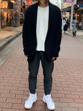 「ATTACHMENT（アタッチメント）のハイテンションツイル ジョガーパンツ（その他パンツ）」を使った、kantaさん（メンズ・165cm）の冬コーディネート