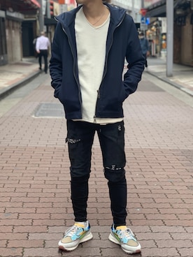 「Cherry Sunburst（チェリーサンバースト）のアイテム」を使った、kantaさん（メンズ・165cm）の春コーディネート