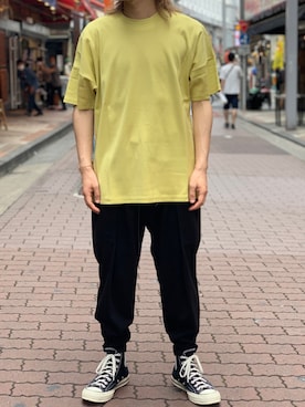 「OURET（オーレット）のアイテム（パンツ）」を使った、kantaさん（メンズ・165cm）の夏コーディネート