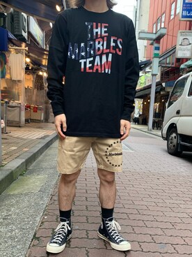 「MARBLES（マーブルズ）のアイテム（パンツ）」を使った、kantaさん（メンズ・165cm）の夏コーディネート