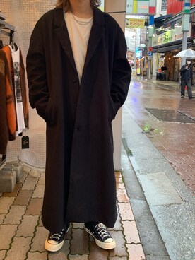 「アイテム（ステンカラーコート）」を使った、kantaさん（メンズ・165cm・20代）の秋コーディネート