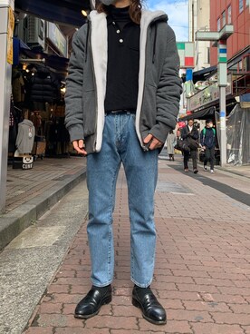 「B'2nd（ビーセカンド）のアイテム（パーカー）」を使った、kantaさん（メンズ・165cm）の冬コーディネート