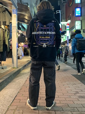 「B'2nd（ビーセカンド）のアイテム（パーカー）」を使った、kantaさん（メンズ・165cm）の冬コーディネート