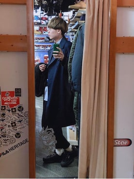 「improves（インプローブス）のアイテム（チノパンツ）」を使った、𝓶𝓪𝓭𝓸𝓰𝓲𝔀𝓪さん（メンズ・180cm）の春コーディネート