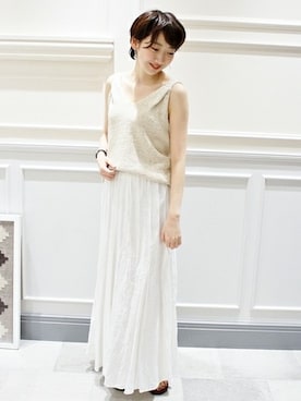 「ノースリーブニット」｜marinaさん（レディース・167cm）の夏コーディネート