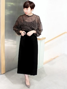 「透けトップス」｜marinaさん（レディース・167cm）の冬コーディネート