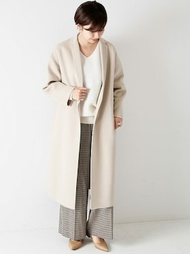 美品★ Plage スーパーファインウールパフスリーブ Vネックプルオーバー plage（プラージュ）の「スーパーファインウールパフスリーブ V