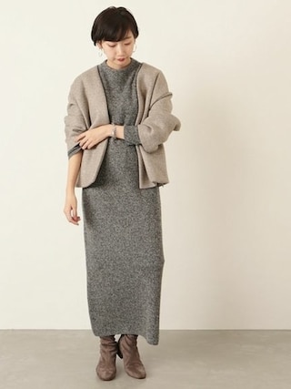 R0506 様Plage ノーカラー ボンディング ショート コート ブラック R0506 様Plage ノーカラー ボンディング ショート コート ブラック