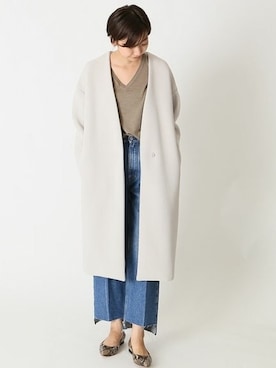 「オーバーコート」｜「アイテム（その他アウター）」を使った、marinaさん（レディース・167cm）の秋コーディネート