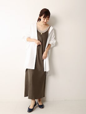 「アイテム（バレエシューズ、ブルー系）」を使った、marinaさん（レディース・167cm）の夏コーディネート