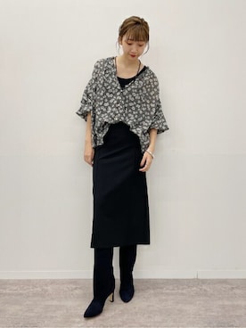 「フラワープリント」｜「アイテム（タンクトップ）」を使った、marinaさん（レディース・167cm）の夏コーディネート
