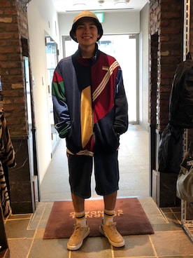 「PUMA（プーマ）のアイテム（その他アウター）」を使った、ちゃんさん（メンズ・169cm）の春コーディネート