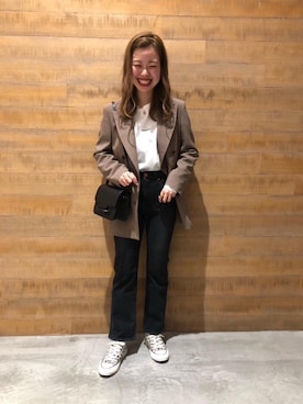 Hana Watabeさん（レディース・160cm）の冬コーディネート