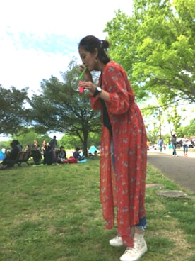 「ピクニック」｜「アイテム（その他アウター）」を使った、wakanaさん（レディース・165cm）の春コーディネート