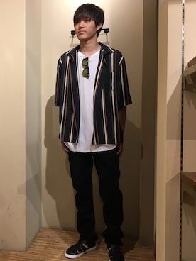 「GGD（ジージーディー）のアイテム（パンツ）」を使った、GRAND GLOBALアウトレットさん（メンズ・180cm）の夏コーディネート