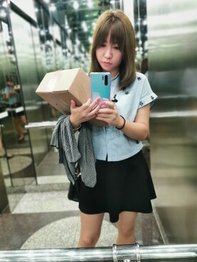 「TOPSHOP（トップショップ）のアイテム（シャツ/ブラウス）」を使った、T i n a.さん（レディース・166cm）の春コーディネート