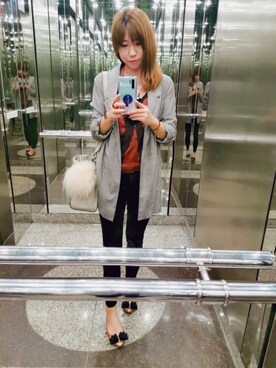 「stradivarius（ストラディバリウス）のアイテム（その他アウター）」を使った、T i n a.さん（レディース・166cm）の夏コーディネート