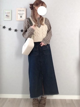 「ehka sopo（エヘカソポ）のアイテム（ブーティ）」を使った、𝚢𝚞𝚖𝚒𝚗𝚌𝚘.𓈒𓆸さん（レディース・154cm）の秋コーディネート