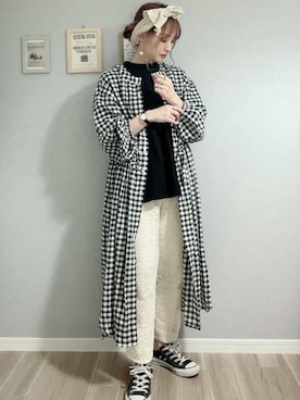 「ドルマンスリーブ」｜「アイテム（シャツワンピース）」を使った、𝚢𝚞𝚖𝚒𝚗𝚌𝚘.𓈒𓆸さん（レディース・154cm）の春コーディネート