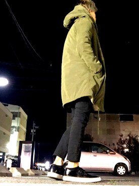 「Right-on（ライトオン）のアイテム（ミリタリージャケット）」を使った、Ryt22さん（メンズ・168cm）の冬コーディネート