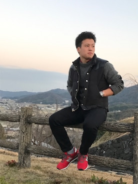 「アイテム（ダウンベスト）」を使った、Y.KISHIDAさん（メンズ・169cm）の冬コーディネート