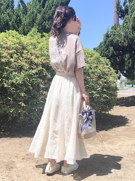 「アイテム（カチューシャ、ゴールド系）」を使った、お月 ⸝⋆さん（レディース・160cm）の春コーディネート