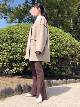 「tiptop（ティップトップ）のアイテム（その他アウター）」を使った、お月 ⸝⋆さん（レディース・160cm）の秋コーディネート