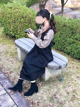 「ブーツスタイル」｜「アイテム（その他シューズ）」を使った、お月 ⸝⋆さん（レディース・160cm）の秋コーディネート