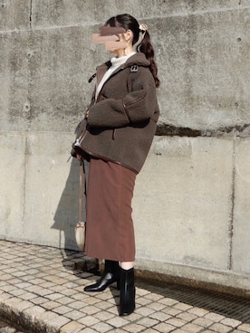 「WEGO（ウィゴー）のアイテム（その他ヘアアクセサリー）」を使った、お月 ⸝⋆さん（レディース・160cm）の冬コーディネート