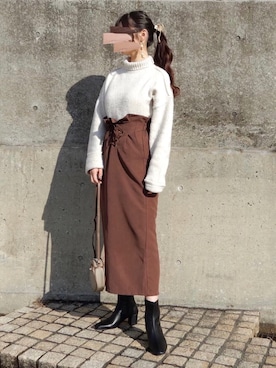 お月 ⸝⋆さん（レディース・160cm）の冬コーディネート