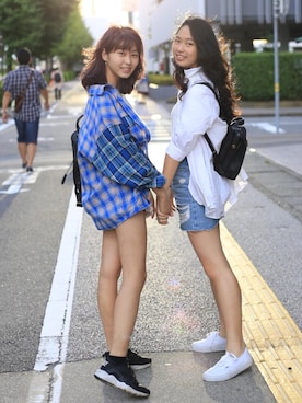 「PULL&BEAR（プルアンドベア）のアイテム（その他アウター）」を使った、芝芝さん（レディース・155cm）の冬コーディネート