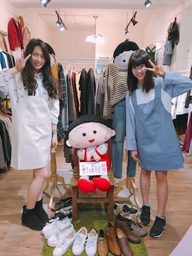 「PULL&BEAR（プルアンドベア）のアイテム（ワンピース/ドレス）」を使った、芝芝さん（レディース・155cm）の冬コーディネート