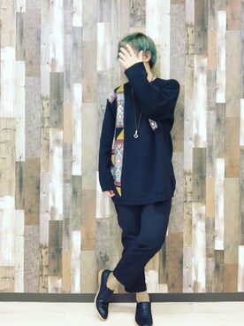 「チャイハネ（チャイハネ）のアイテム（ニット/セーター）」を使った、takahiroshishidoさん（メンズ・170cm）の秋コーディネート