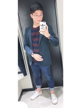 「TOPMAN（トップマン）のアイテム（フォーマルスーツ/小物）」を使った、Ryan 진치원 さん（メンズ・170cm）の夏コーディネート