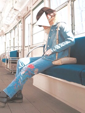 「LILY BROWN（リリーブラウン）のアイテム（デニムジャケット）」を使った、miさん（レディース・164cm）の冬コーディネート