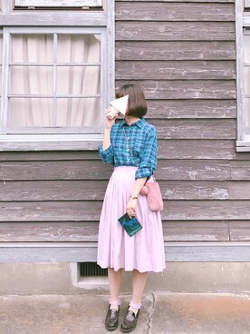 「vivi付録のアイテム（ショルダーバッグ、ピンク系）」を使った、miさん（レディース・164cm）の冬コーディネート
