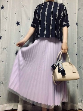 「ラベンダー」｜「アイテム（財布/小物）」を使った、Nonomisakuさん（レディース・170cm）の春コーディネート
