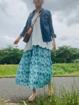 「クリアサンダル」｜「アイテム（ビーチサンダル）」を使った、Nonomisakuさん（レディース・170cm）の春コーディネート