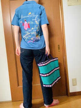 「古着コーデ」｜「アイテム（ビーチサンダル）」を使った、Nonomisakuさん（レディース・170cm）の夏コーディネート