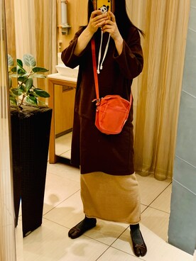 「マキシスカート」｜「アイテム（PC・スマホグッズ/家電）」を使った、Nonomisakuさん（レディース・170cm）の冬コーディネート