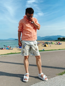 「マリン」｜「アイテム（ブルゾン）」を使った、𝔀𝓪𝓽𝓪𝓻𝓾さん（メンズ・170cm）の夏コーディネート