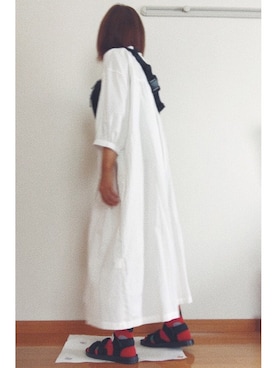 「アイテム（シャツワンピース）」を使った、SHIOさん（レディース・158cm）の夏コーディネート