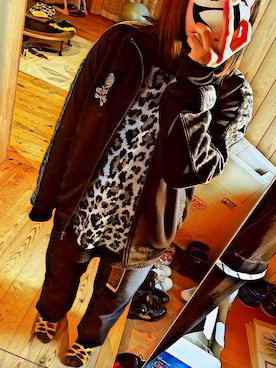 「GU（ジーユー）のアイテム（ニット/セーター、グレー系）」を使った、ひひひさん（レディース・153cm）の冬コーディネート