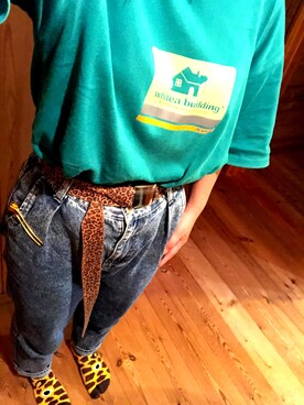 「SPINNS（スピンズ）のアイテム（ベルト、ブラウン系）」を使った、ひひひさん（レディース・153cm）の夏コーディネート