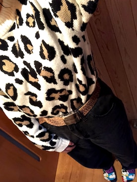 「WEGO（ウィゴー）のアイテム（ニット/セーター、ベージュ系）」を使った、ひひひさん（レディース・153cm）の冬コーディネート