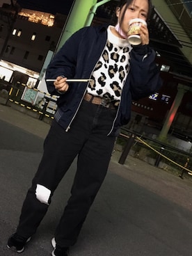 「WEGO（ウィゴー）のアイテム（ニット/セーター、ベージュ系）」を使った、ひひひさん（レディース・153cm）の冬コーディネート