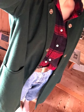 「titivate（ティティベイト）のアイテム（ジャケット/アウター、グリーン系）」を使った、ひひひさん（レディース・153cm）の冬コーディネート